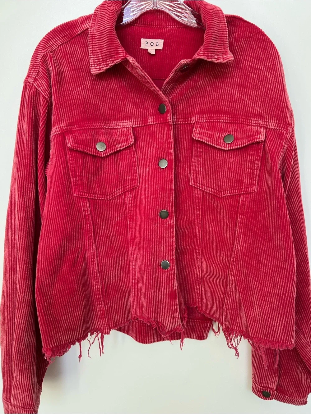 POL Women's Red Corduroy Jacket